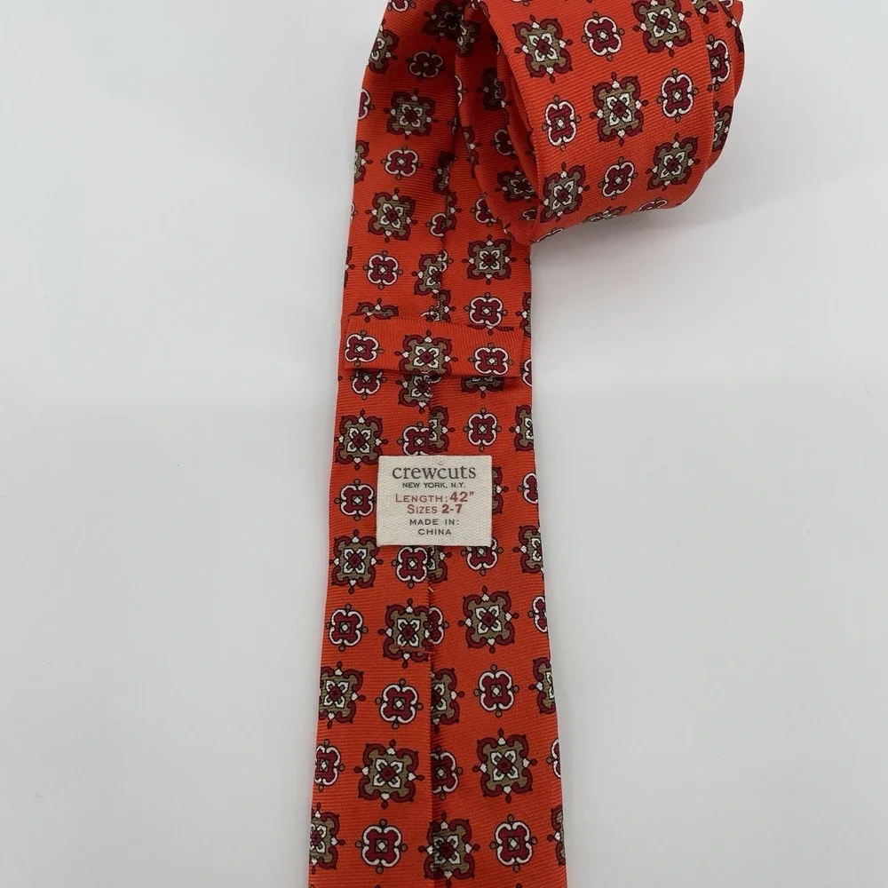 J.Crew Silk Tie Multicolor Geometric Print 42 Inch Crewcuts Boys Sizes 2-7